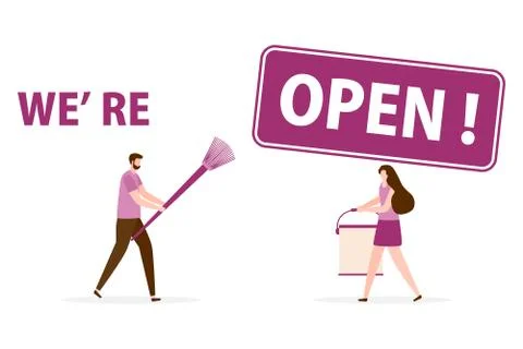 Quarantine Virus Open Building material store shop Ilustración de archivo