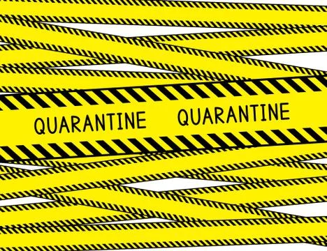Quarantine. Warning stripes. Stock Illustration