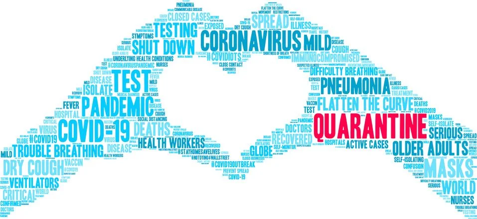 Quarantine Word Cloud Illustrazione stock