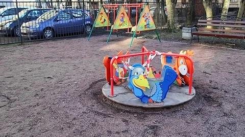 Quarantined playground Stock Footage 128194372