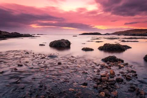 Quarff Sunset Foto stock