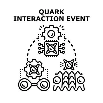 Quark interaction event displaying particle physics concepts Stock Illustration