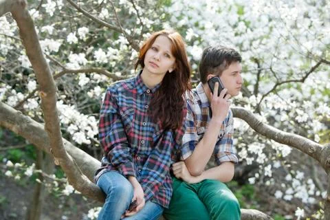 Quarrel between lovers Foto stock