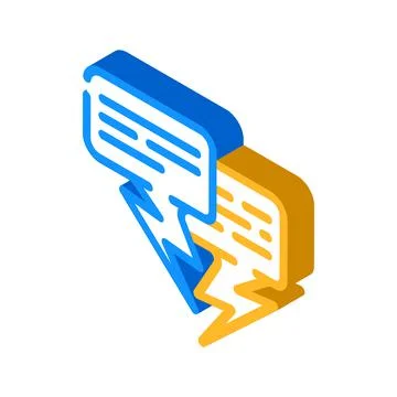 Quarrel conversation isometric icon vector illustration イラスト素材