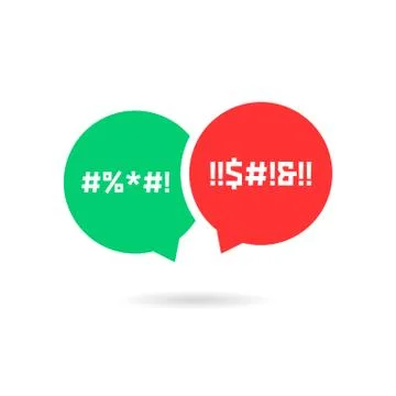 Quarrel with speech bubbles Stock Illustration