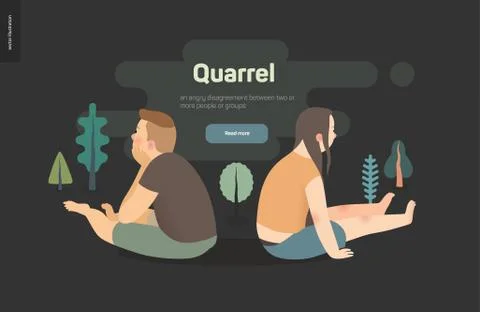Quarrel vector concept illustration Stock Illustration