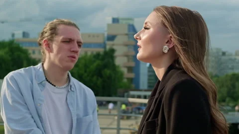 Quarrel of a young couple Stock Footage 204807998
