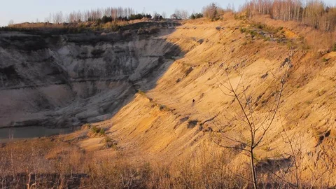 Quarry canyon is a sandy texture climbing hiking Stock-Footage 127717518