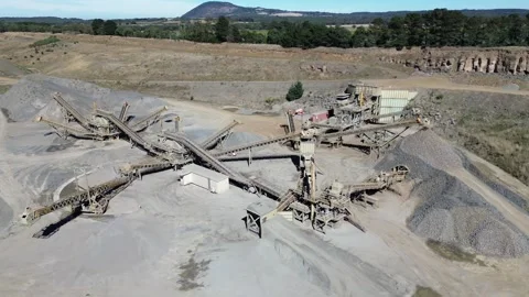 Quarry Conveyor System Aerial Stock Footage 332746469