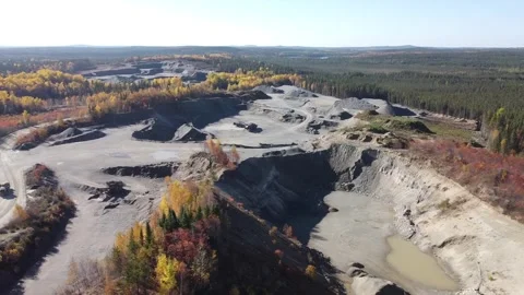 Quarry Drone Abitibi Video stock 255854084