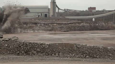Quarry explosion Stock Footage 33624148