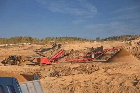 Quarry for the extraction of sand Foto stock