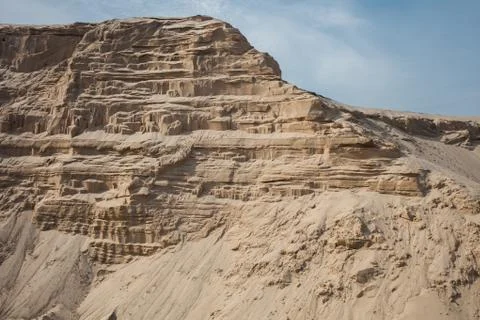 Quarry for the extraction of sand from river Stock Photos