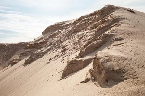 Quarry for the extraction of sand from river Stock Photos