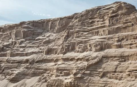 Quarry for the extraction of sand from river Stock Photos
