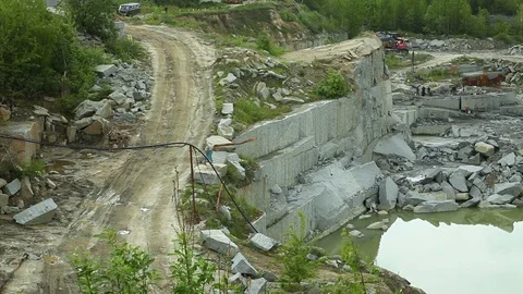 Quarry mining granite 库存影片 71379611