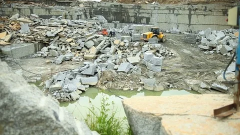Quarry mining granite Stock Footage 71381165