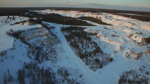 Quarry mining in winter Stock Footage 62400750