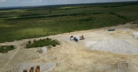 Quarry, ore processing areal Stock Footage 77043561