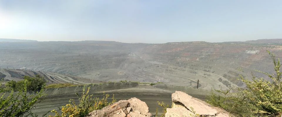 Quarry pattern. Iron mining background Stock Photos