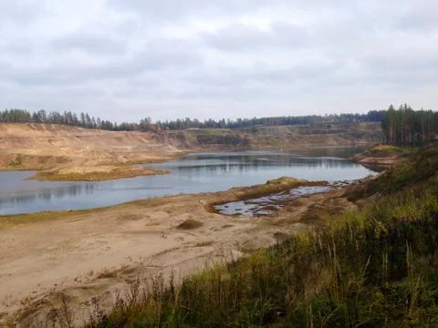 Quarry in the pine forest Foto stock