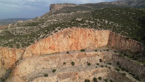 Quarry Pit Mine Rocky Terrain in Spanish Mountains of Andalusia Stock Footage 294928272