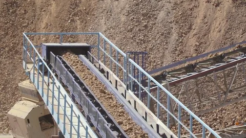 Quarry refractory clays, Clay quarry, Trucks, Mining,Excavators Stock Footage 82750983