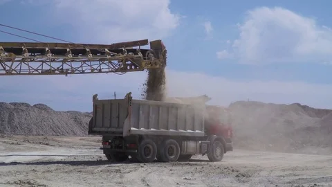 Quarry refractory clays, Clay quarry, Trucks, Mining,Excavators Stock Footage 82750992