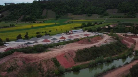 Quarry by the road Stock Footage 154486981