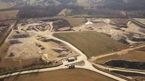 Quarry seen from the sky Stock Footage 150384791