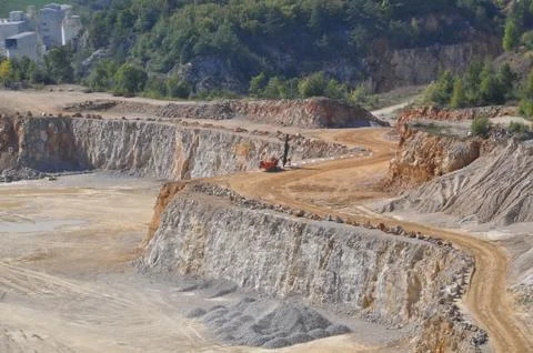 Quarry stone mining Stock Photos