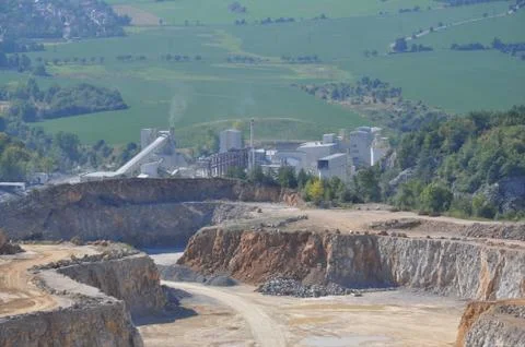 Quarry stone mining Stock Photos