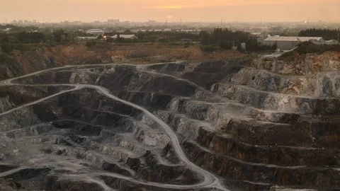 Quarry at sunset. Stock Footage 98072786