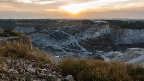 Quarry at sunset. Stock Footage 98073184