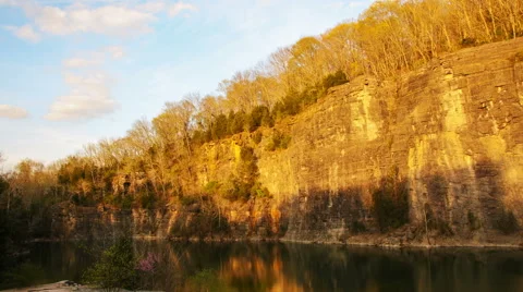 Quarry Sunset Time-Lapse - Rolling Clouds Stock Footage 61898636