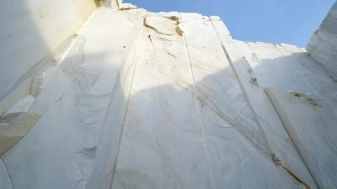 Quarry of white marble. Marble blocks site Stock Footage 116654976