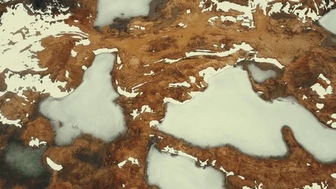 Quarry of yellow sand covered with snow Stock Footage 74193473