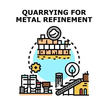 Quarrying for metal refinement process illustration vector イラスト素材