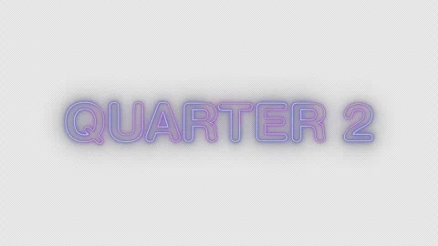 Quarter 2 neon effects, text animation on transparent background Stock Footage 303502836