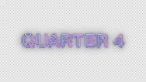 Quarter 4 neon effects, text animation on transparent background Vidéo 303503441