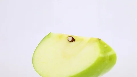 Quarter of apple core rotate Stock-Footage 129764060