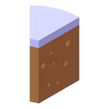 Quarter of cake with icing representing data analysis and market share Stock Illustration