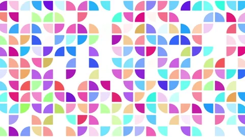 Quarter circle pattern with opacity and rotation effects on white background Stock Footage 243075619