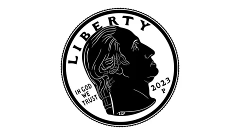 Quarter dollar coin vector design animation Stock Footage 286860167