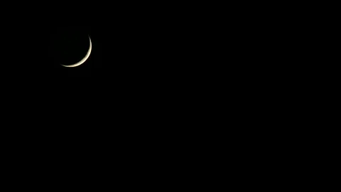 Quarter Moon Setting In The Night x2 Stock Footage 146928051
