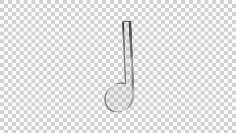 Quarter note crotchet made of clear reflective glass Stock Illustration