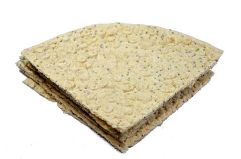 Quarter pieces of Chia bread, a type of bread made with chia seeds, which m.. Stock Photos