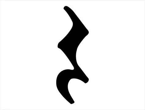 Quarter rest note silhouette vector art Stock Illustration