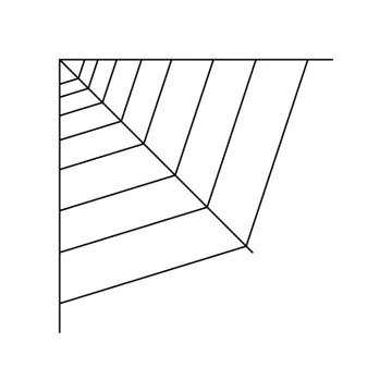 Quarter spider web isolated on white background. Halloween spiderweb element. Stock Illustration