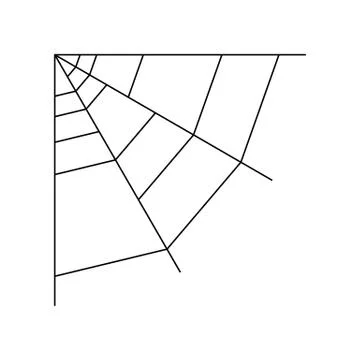Quarter spider web isolated on white background. Halloween spiderweb element. Stock Illustration